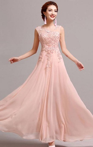 Peach Wedding Gown