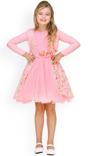 Pink Embellished Lace Dress