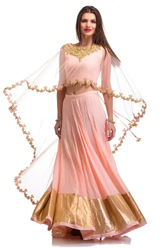 teenage girl cape gown indian pattern