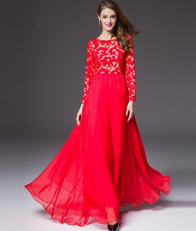 Red Long Dress for Women