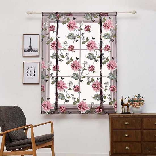 Short Floral Curtain Design