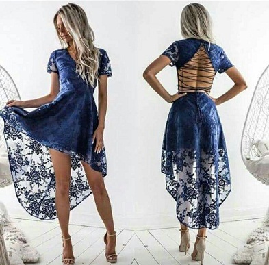 Unique Back Design High Low Dress