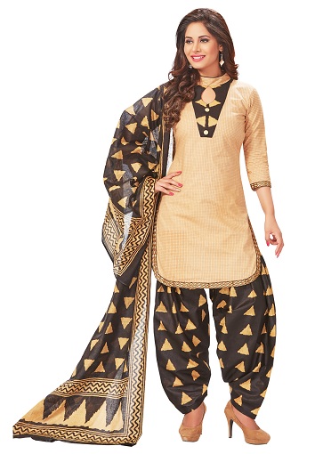 Unstitched Cotton Salwar Suit With Dupatta