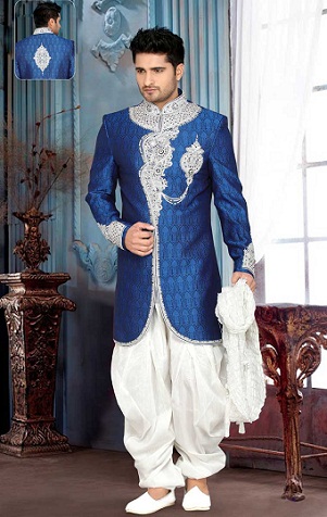 Wedding Wear Blue Kurta Pajama