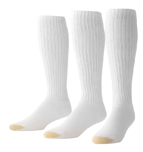 White Over The Calf Socks