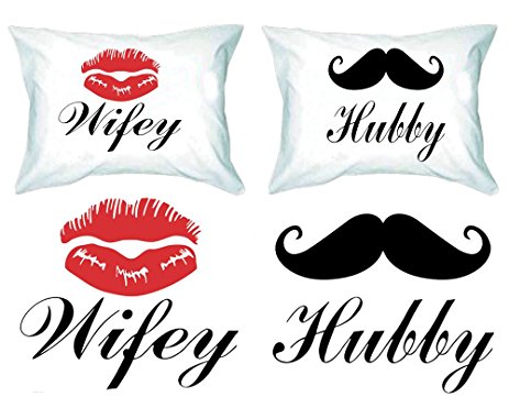 Wifey and Hubby Written Pillows