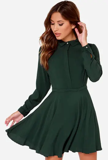 Get Floral Embroidered Yoke Detail Green Pleated Dress at  2750  LBB Shop