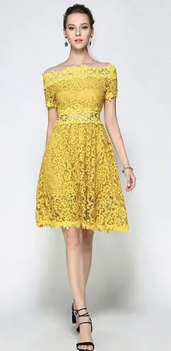 yellow casual dress