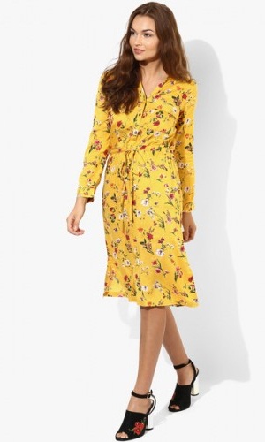 Yellow Color Printed Dress