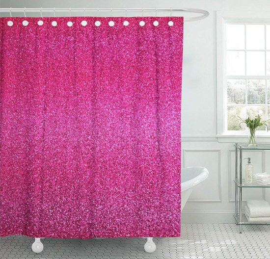 Pink Bathroom Shower Curtains