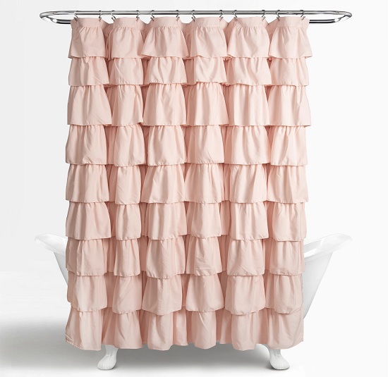 Ruffle Bathroom Curtains