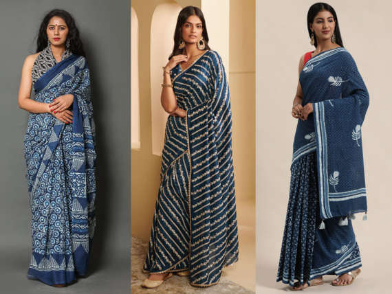 9 Stunning Designs of Indigo Sarees for Elegant Look