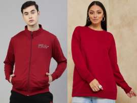 10 Stylish Models of Red Sweatshirts with Different Neck Styles