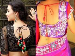 9 Stunning Collection of Blouse Back Neck Designs With Stone Work