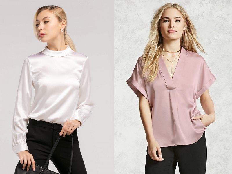 9 Fashionable Satin Top Designs For Ladies In Trend