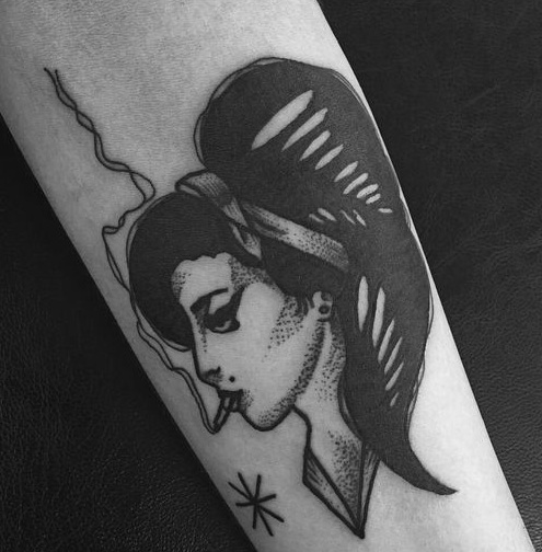 Abstract Amy Winehouse Tattoo Idea