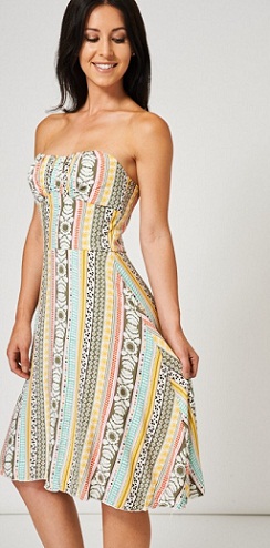 Abstract Pattern Bandeau Dress