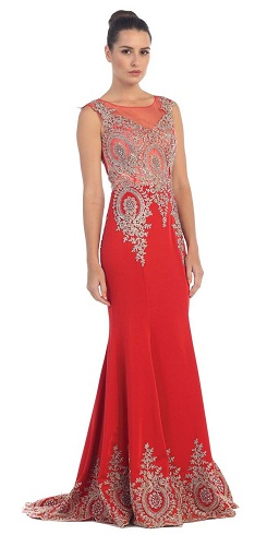 Attractive Red Floor Length Dress