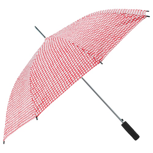 Automatic Opening Red and White Umbrella