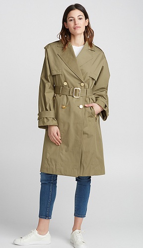 Batwing Sleeve Trench Coat Dress