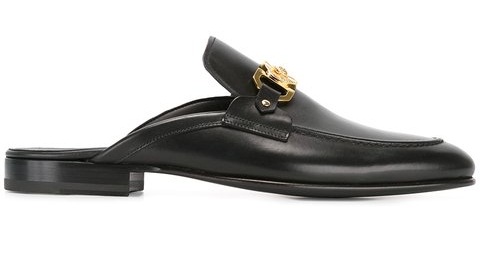 Black Calf Slip in Loafers