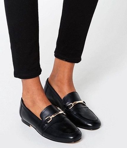 Black Flat Loafers For Women