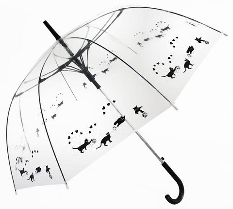 Blacks Cats Printed Transparent Umbrellas