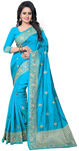 Blue Colour Fancy Saree