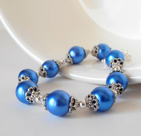 Blue Pearl Bracelet