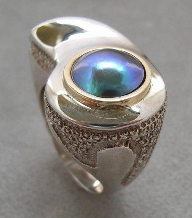 Blue Pearl Ring