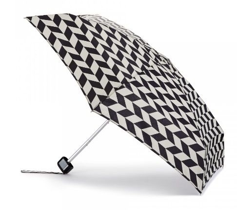 Chevron Striped Black and White Umbrella