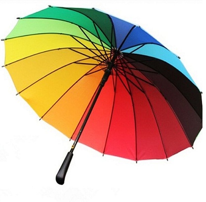Colorful Long Stick Orange Umbrellas