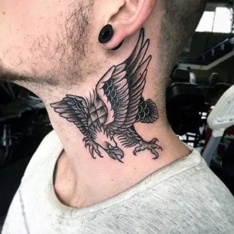 Eagle Neck Tattoo on the Back of the Neck  Best neck tattoos Eagle neck  tattoo Back of neck tattoo men
