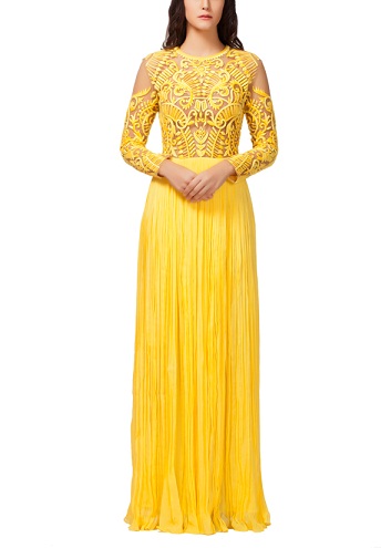 Yellow Gowns - Buy Yellow Colour Gowns Online From Best Designs | Nykaa  Fashion