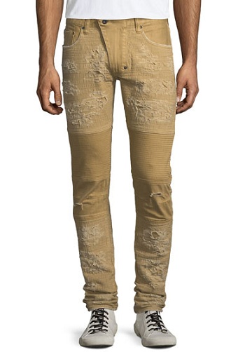 Distressed Khaki Jeans