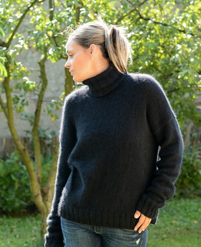 High Neck Angora Sweater
