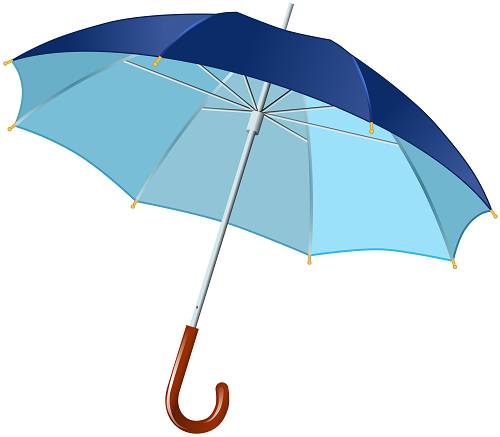 Metal Shafted Blue Umbrellas