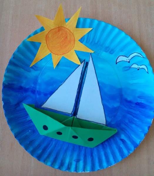 Paper plate boat craft