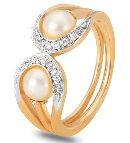 Pearl Teardrop Wedding Ring
