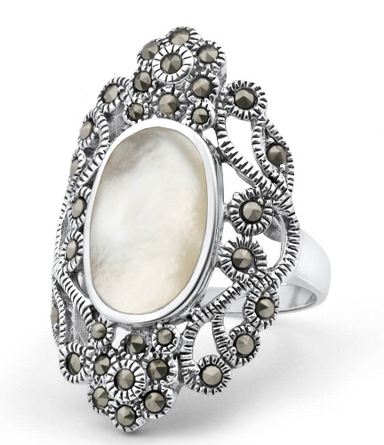 Pearl and Marcasite Ring