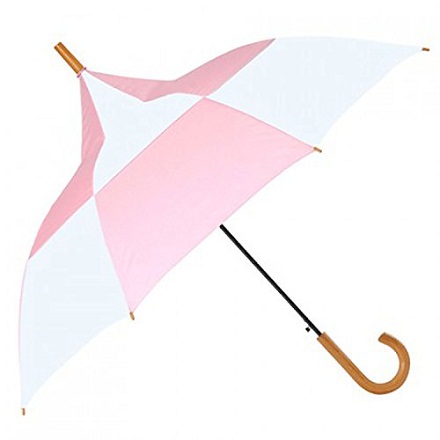Portable Pink and White Umbrella