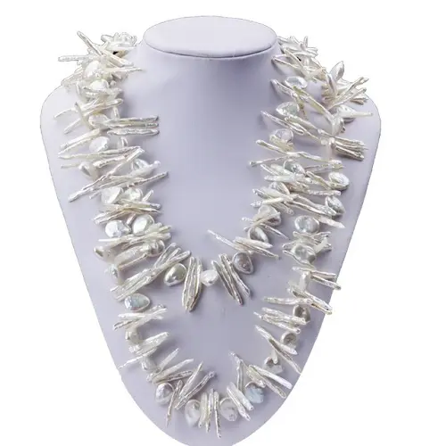 Freshwater White Keshi Pearl Crystal Cz pave Hook Earrings