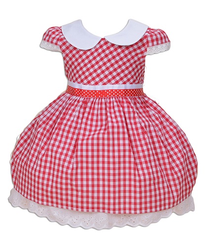 Red Check Cotton Frock