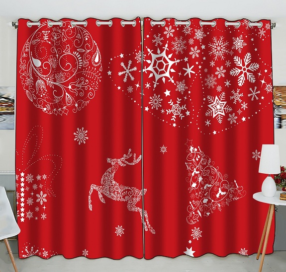 Red Christmas Curtain Designs