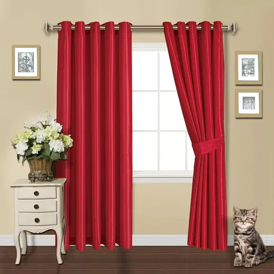 15 Best Red Curtain Designs With, Red And White Curtain Ideas