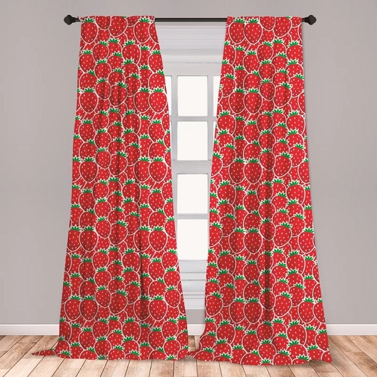 Red Print Curtain Designs