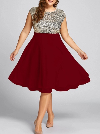 Red Sequin Party Dress