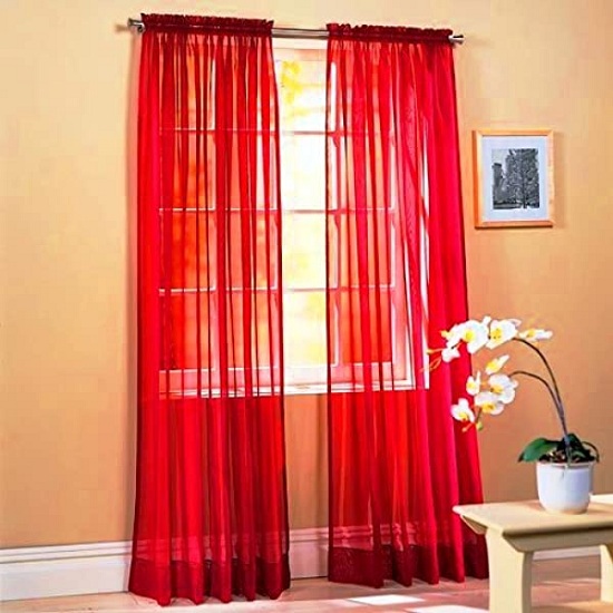 Red Sheer Curtains