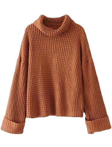 Ribbed Turtle Neck Pullover