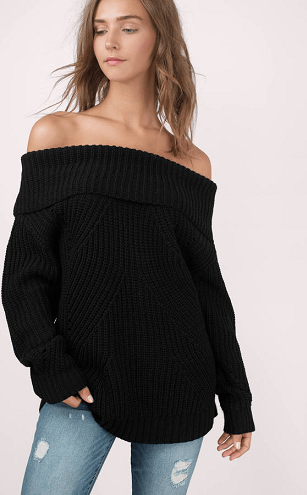 Ribbed off The Shoulder Sweater